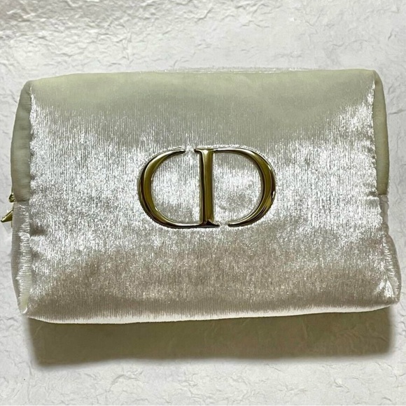 New! Authentic Christian Dior Ivory Vanity Pouch - Picture 1 of 8